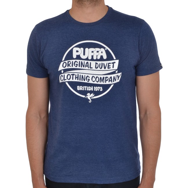Puffa Mens Brise Large Print Logo Casual Short Sleeve Crew Neck T-Shirt Tee Top