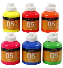 A-Color - Akrylmaling - Neon - (6 x 500 ml)