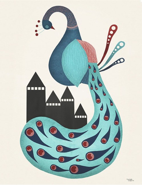 Michelle Carlslund - Peacock Plakat, 30x40 cm