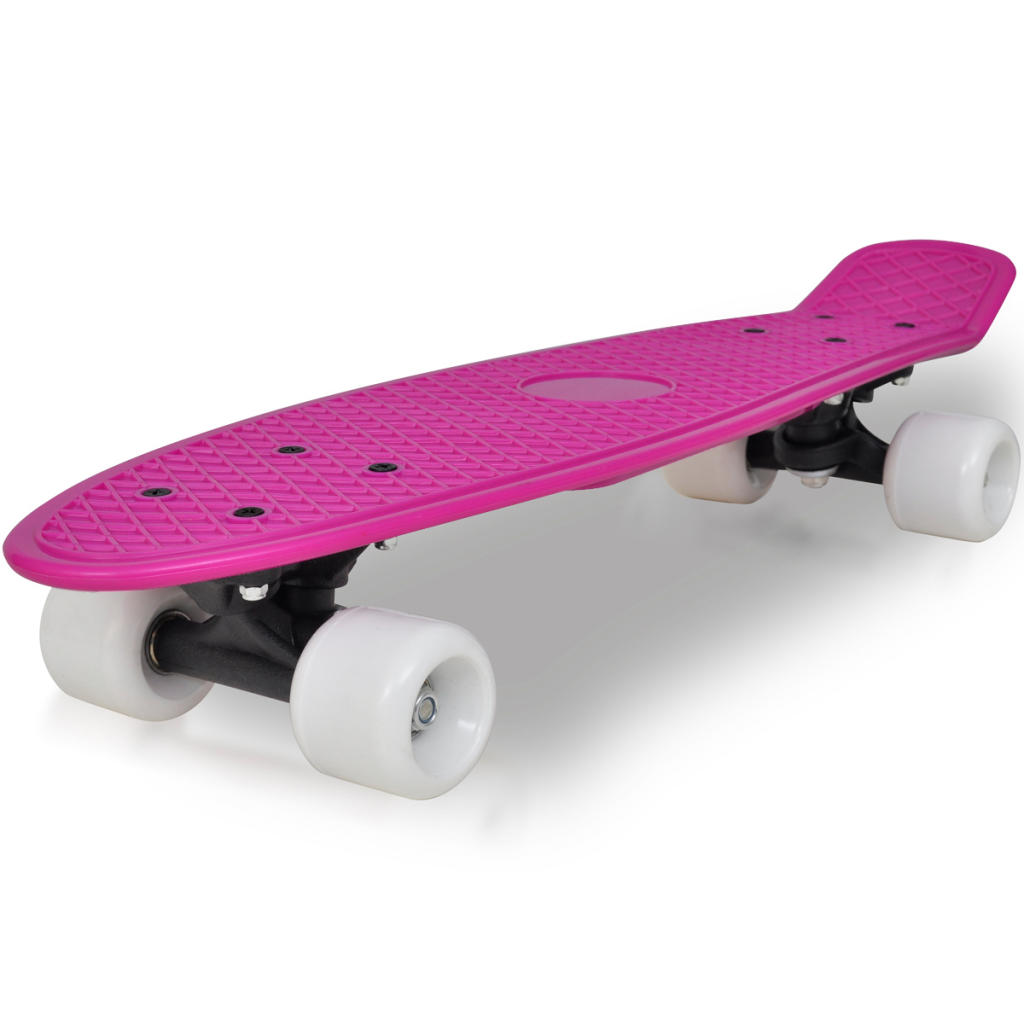 Køb Retro skateboard med lilla og hvid hjul