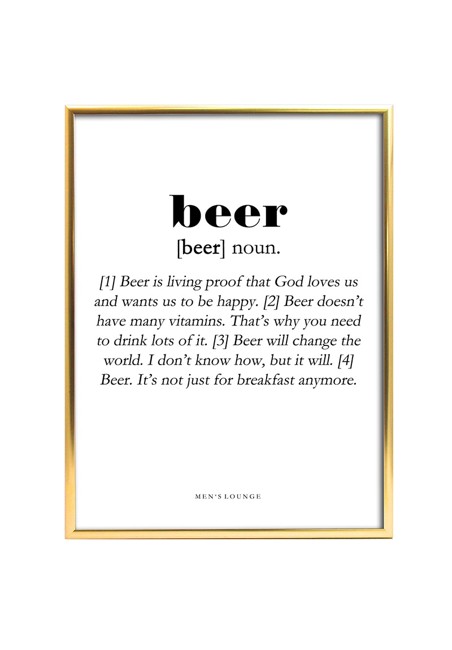 Men's Lounge - Beer Definition Plakat 30 x 40 cm