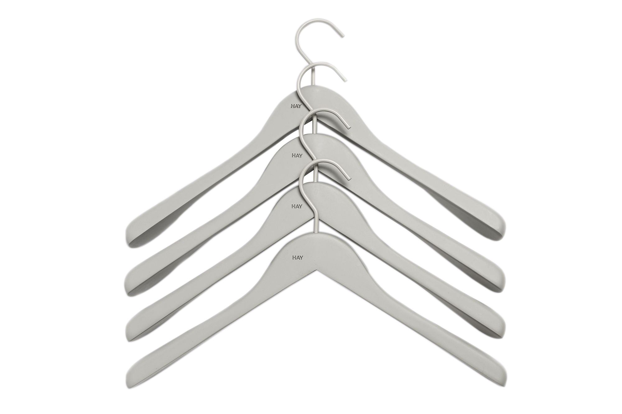 HAY - Soft Coat Hanger Wide Set of 4 - Grey (500077) - Hjemme og kjøkken