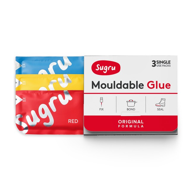 Sugru Mouldable Glue - Original Formula - Red Yellow & Blue (3-pack)