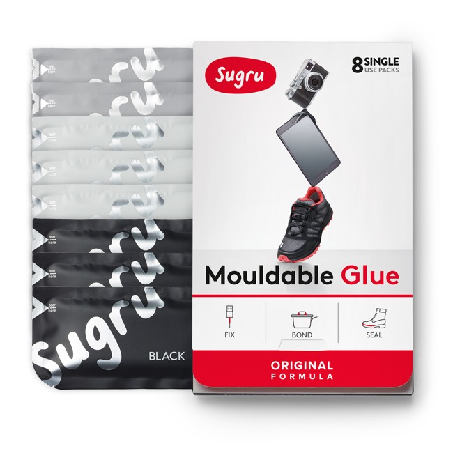 Sugru Mouldable Glue - Original Formula - Black, White & Grey (8-pack)
