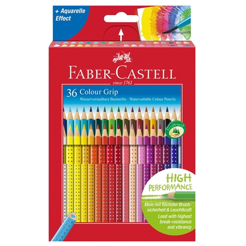 Køb Faber-Castell - Colour Grip Farveblyanter - Æske 36 stk (112442)