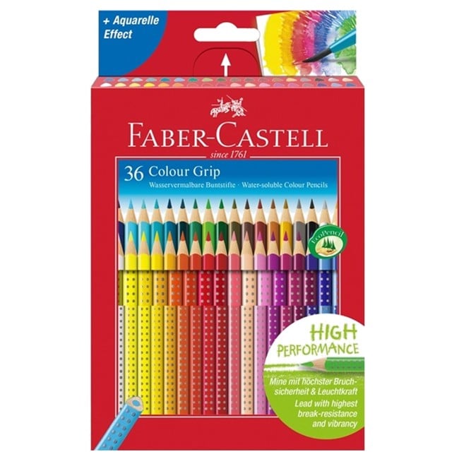 Faber-Castell - Colour Grip Farveblyanter - Æske med 36 stk (112442)