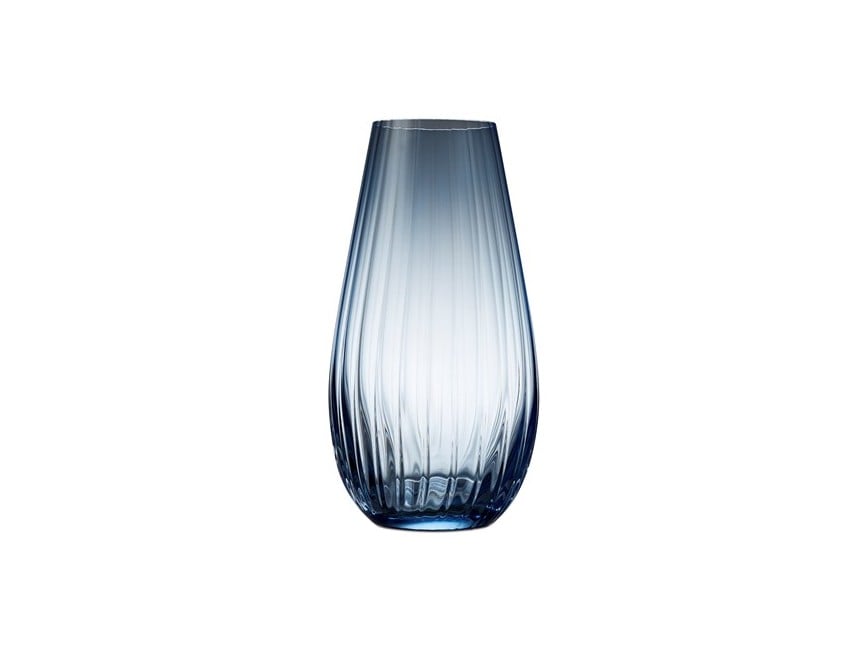 Lyngby Glas - Optik Vase - Blå