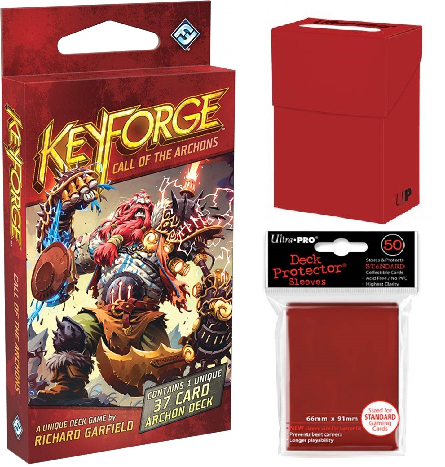 Kjop Keyforge Call Of The Archons Archon Deck Red Deck Box Standard Red Card Sleeves 50pcs