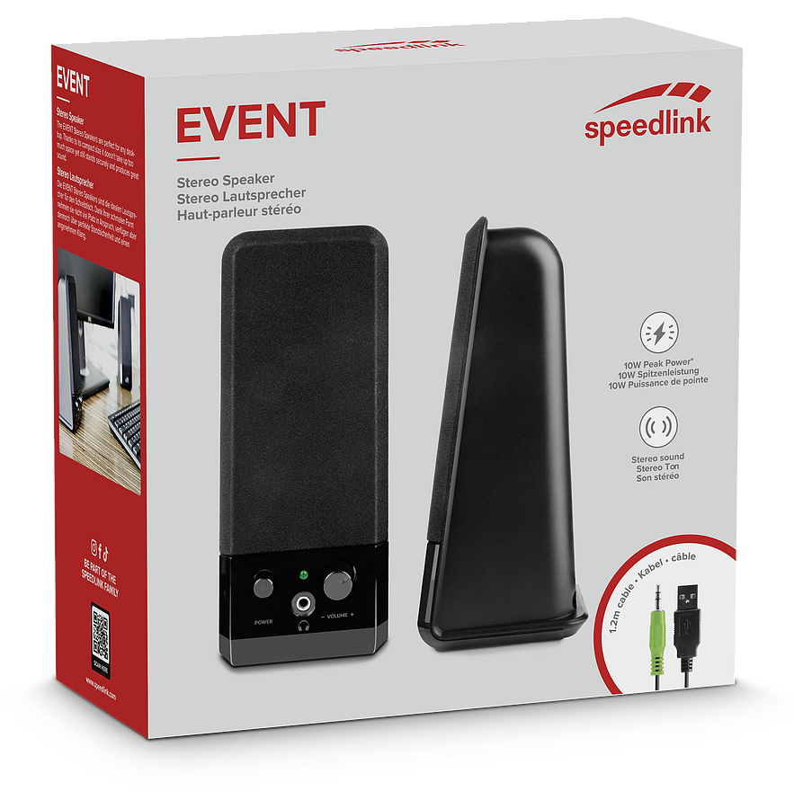 Speedlink - Event USB Powered Stereo Computer PC Speakers - Datamaskiner