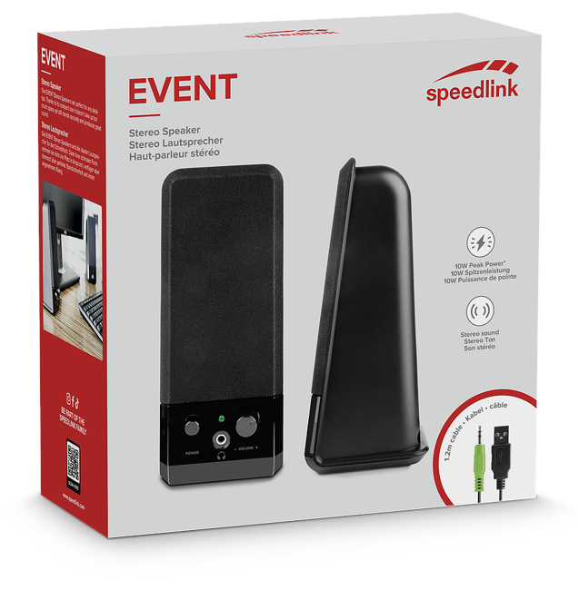 Speedlink - Event USB Powered Stereo Computer PC Speakers