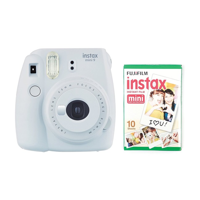 Fujifilm Instax Mini 9 Camera with 30 Shots Smoky White