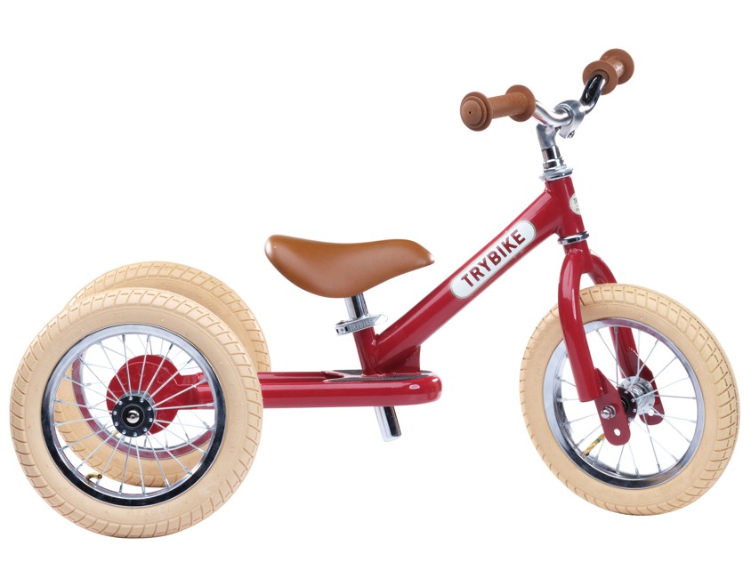 Trybike - 3 hjulet Løbecykel, Vintage rød