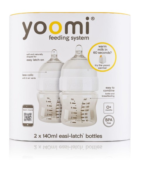 Yoomi Feeding System 2 X 140ml Easi-latch Bottles #y25b