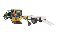 Bruder - Land Rover Defender Station Wagon + JCB Micro Excavator (02593)