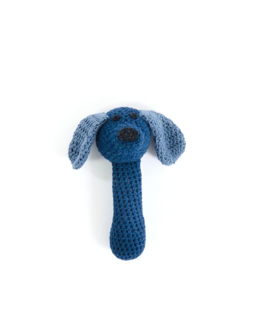 Smallstuff - Maracas Hæklet Rangle Hund - Blue