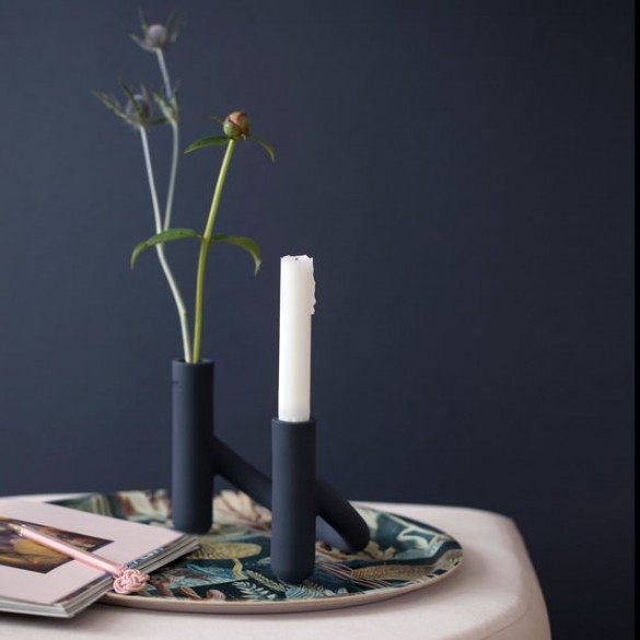 Kob Kahler Nellemann Vase Lysestage Bla