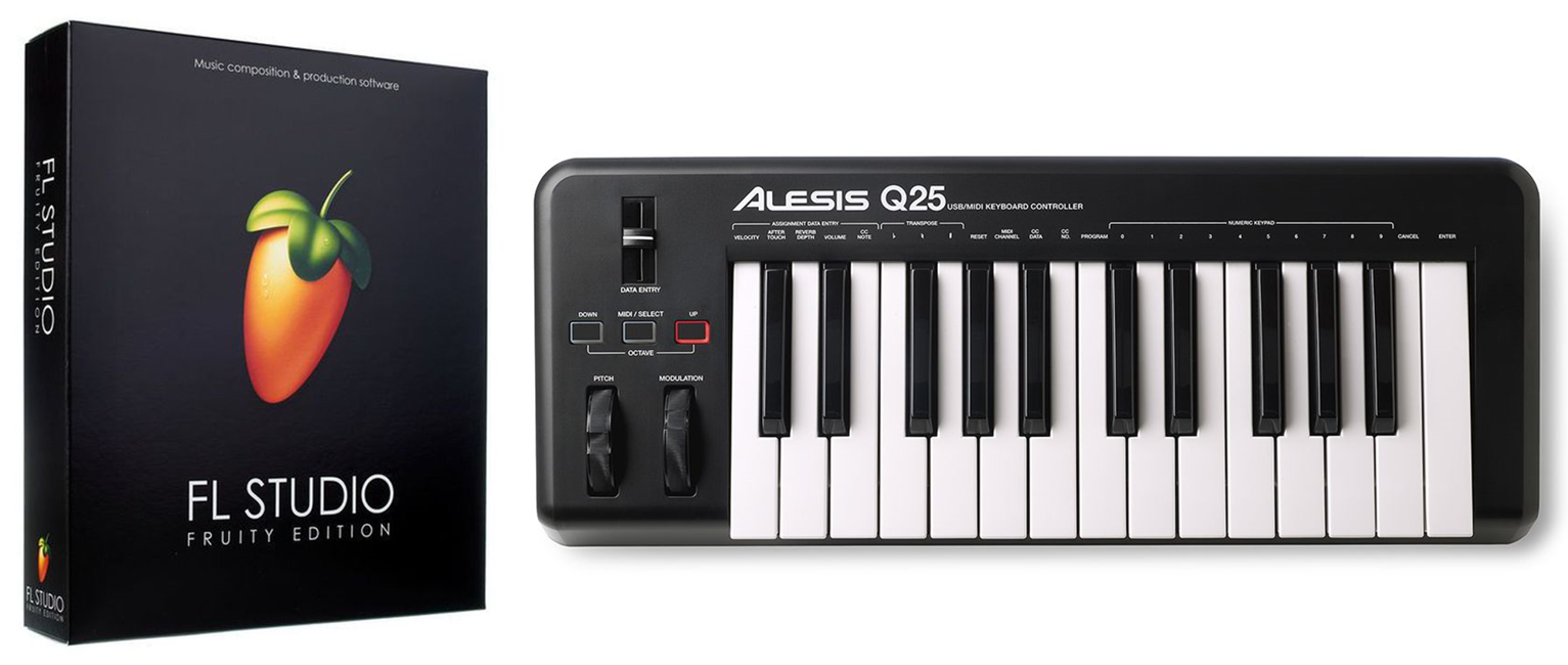 Alesis - Q25 - USB MIDI Keyboard + FL Studio Fruity Edition