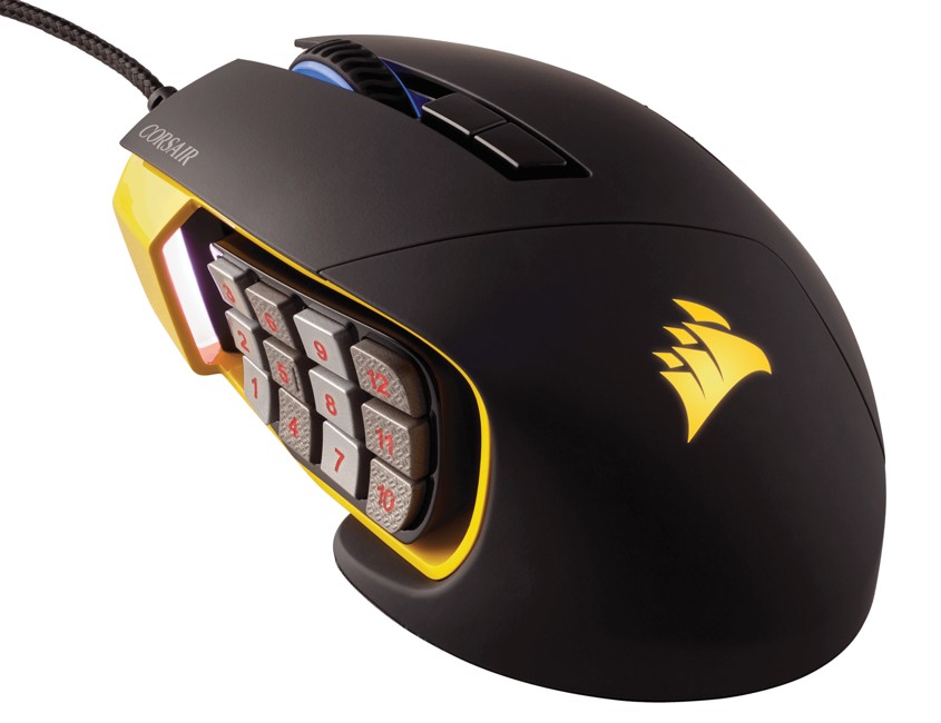 Corsair Scimitar PRO USB Optical 16000DPI Left-hand Black,Yellow mice