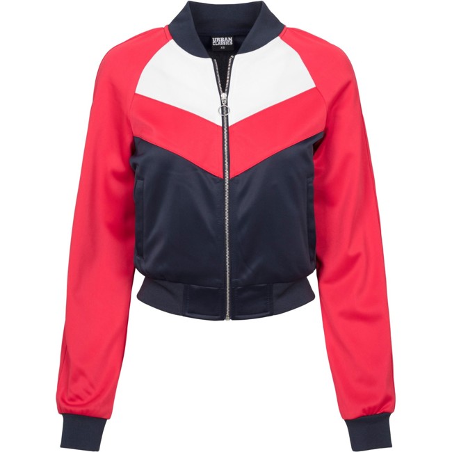 Urban Classics Ladies - Short Raglan Track Jacket red / navy