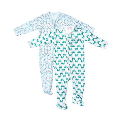 Pippi Baby Girls Nightsuit W//F Buttons 2 Pack Sleepsuit