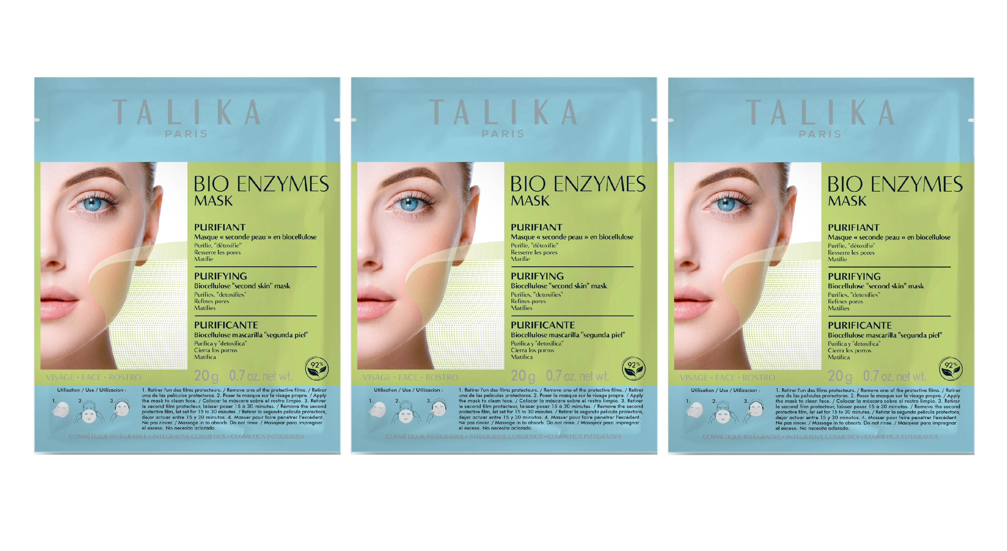 Talika -  Bio Enzymes Purifying Sheet Mask 3-Pack