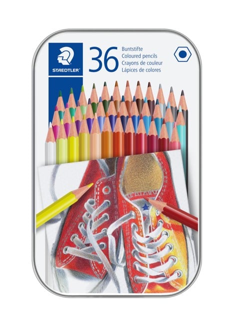 Staedtler - Coloured pencil hexagonal in metal boks, 36 pc (175 M36)