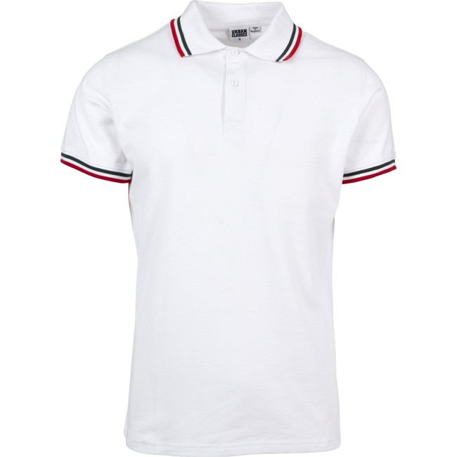 Urban Classics - Double Stripe Poloshirt white