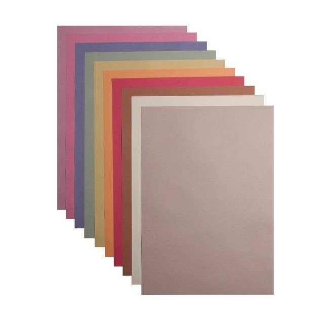 100% Recycled A2 Sugar Paper 140gsm Assorted Coloured - 250 Sheets Per Pack