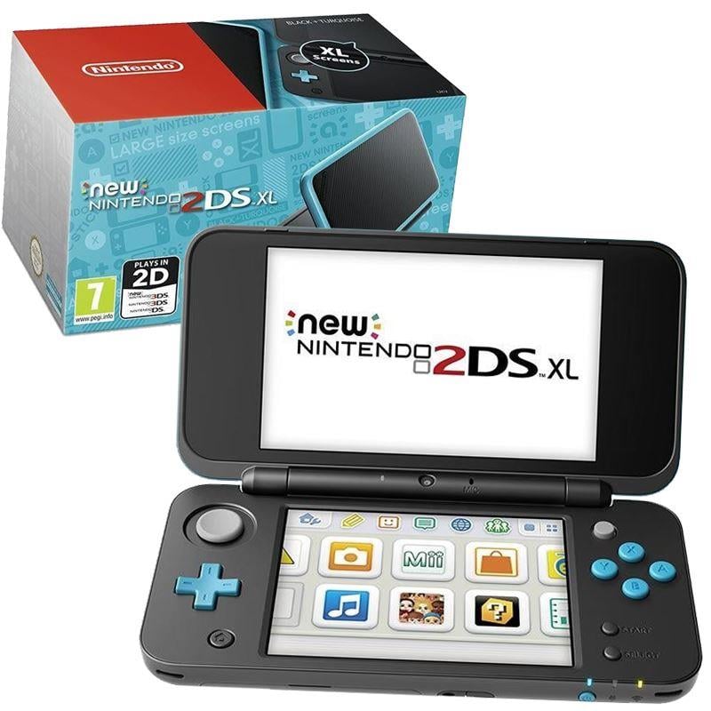 New Nintendo 2DS XL Handheld - Black and Turquoise - Nintendo 3DS