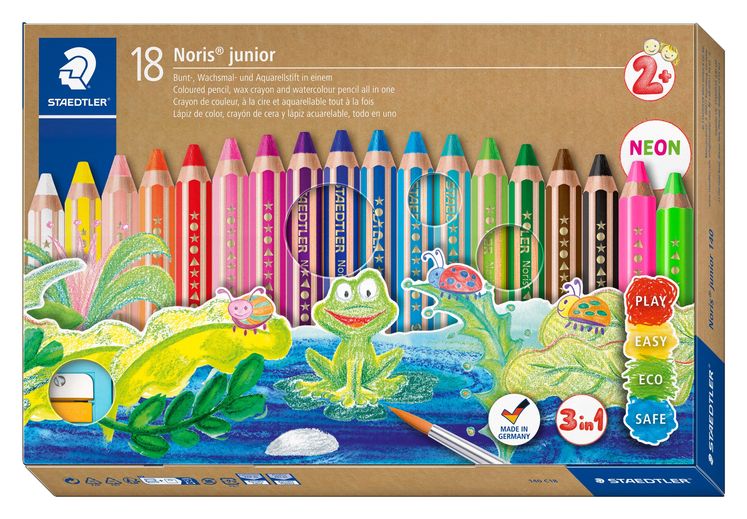 Staedtler - Noris Junior Chunky 3in1 coloured pencil, 18 pcs (+2 years) (140 C18) - Leker
