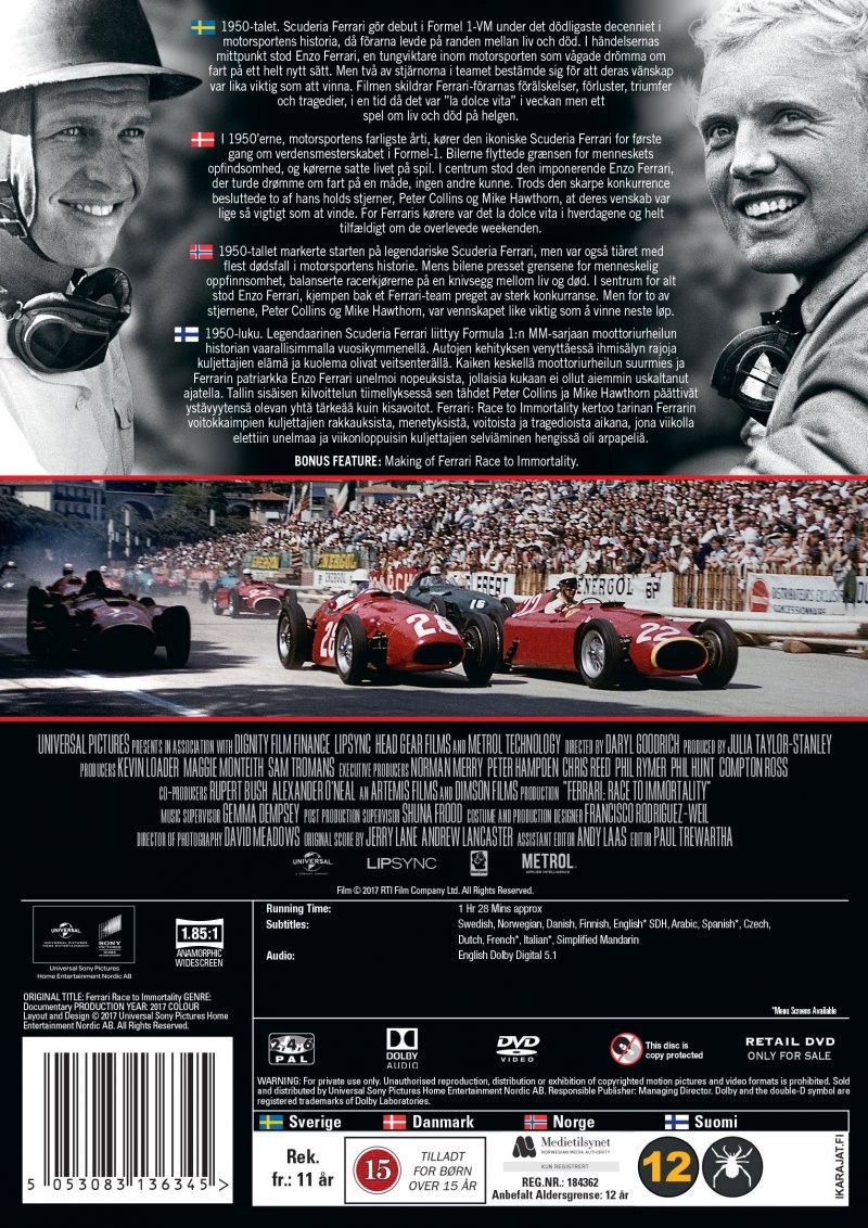 Ferrari Race To Immortality Dvd - Blood On The Tracks Ferrari Race To