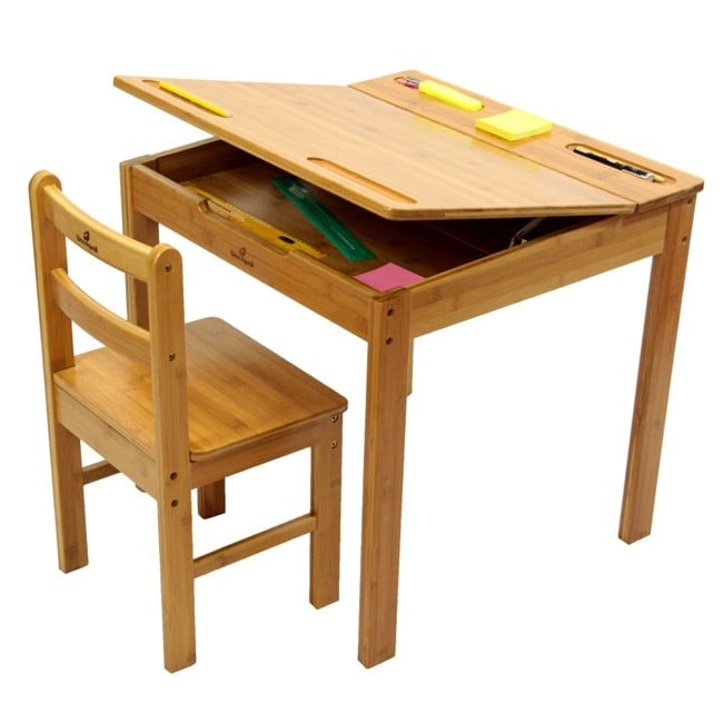 Woodquail Childrens Table and Chair, Kids Easel, Made of Bamboo