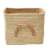 Rice - Small Square Raffia Basket with Leather Handles - Natural thumbnail-1