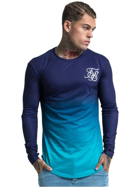 SikSilk Dip Dye Undergarment T-shirt Navy Teal