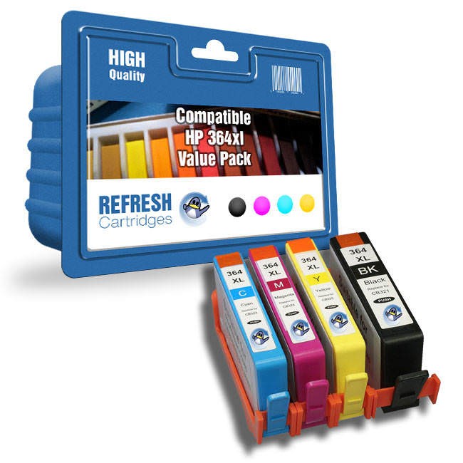 Everyday Valuepack of 4 Compatible HP 364XL High Capacity Ink Cartridges (J3M83AE)