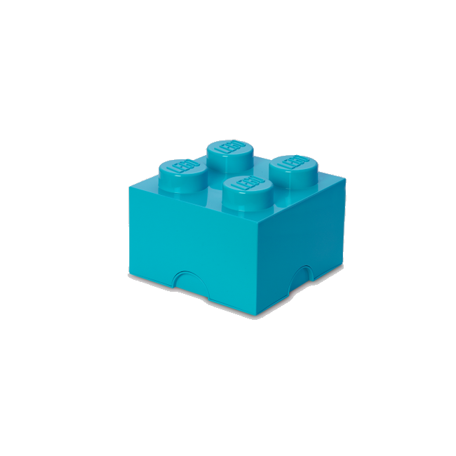 Room Copenhagen - LEGO Opbevaringskasse Brick 4 - Medium Azur 