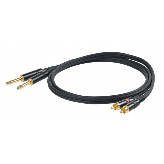 Proel - CHLP310 Challenge Series - Dual Jack/Dual Phono RCA Kabel (3,0 M.)