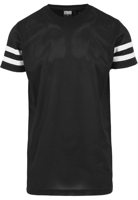 Urban Classics 'Stripe Mesh' T-shirt - Sort / Hvid