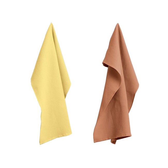 HAY - Waffle Tea Towel Set Of 2 - Terracotta/Yellow (507892)
