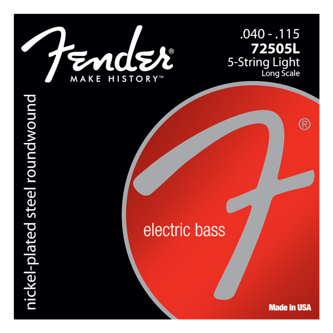 Fender Nickel Plated Steel Roundwound 7250-5L 5-Strenget Bas Strengesæt (40-115)