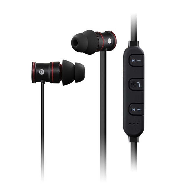 Wireless In-Ear Sports Earphones w/ In-Line Microphone & Volume Control - Heavy Bass, Magnetic Design, Sweatproof Headphones - Bluetooth Earbuds Headset for iPhone & Android