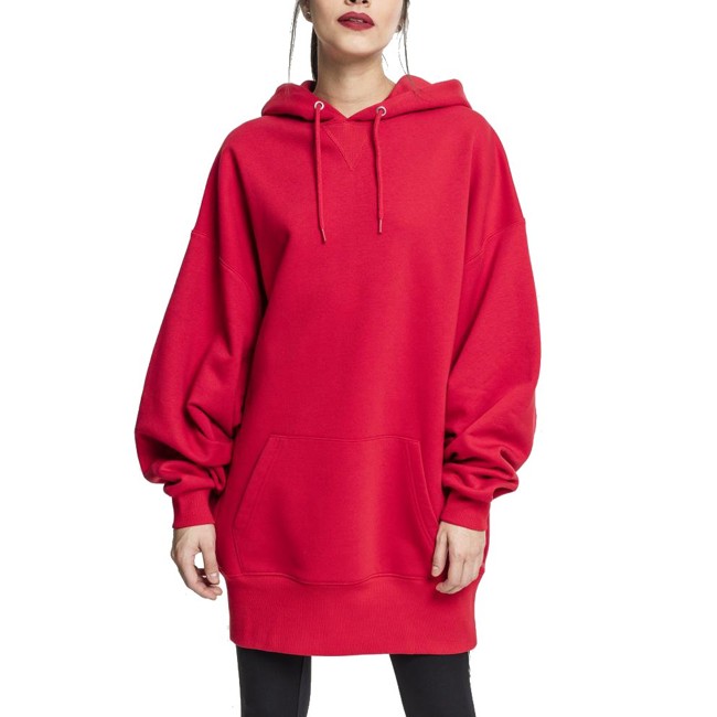 Urban Classics Ladies - Long Oversize Hoody red