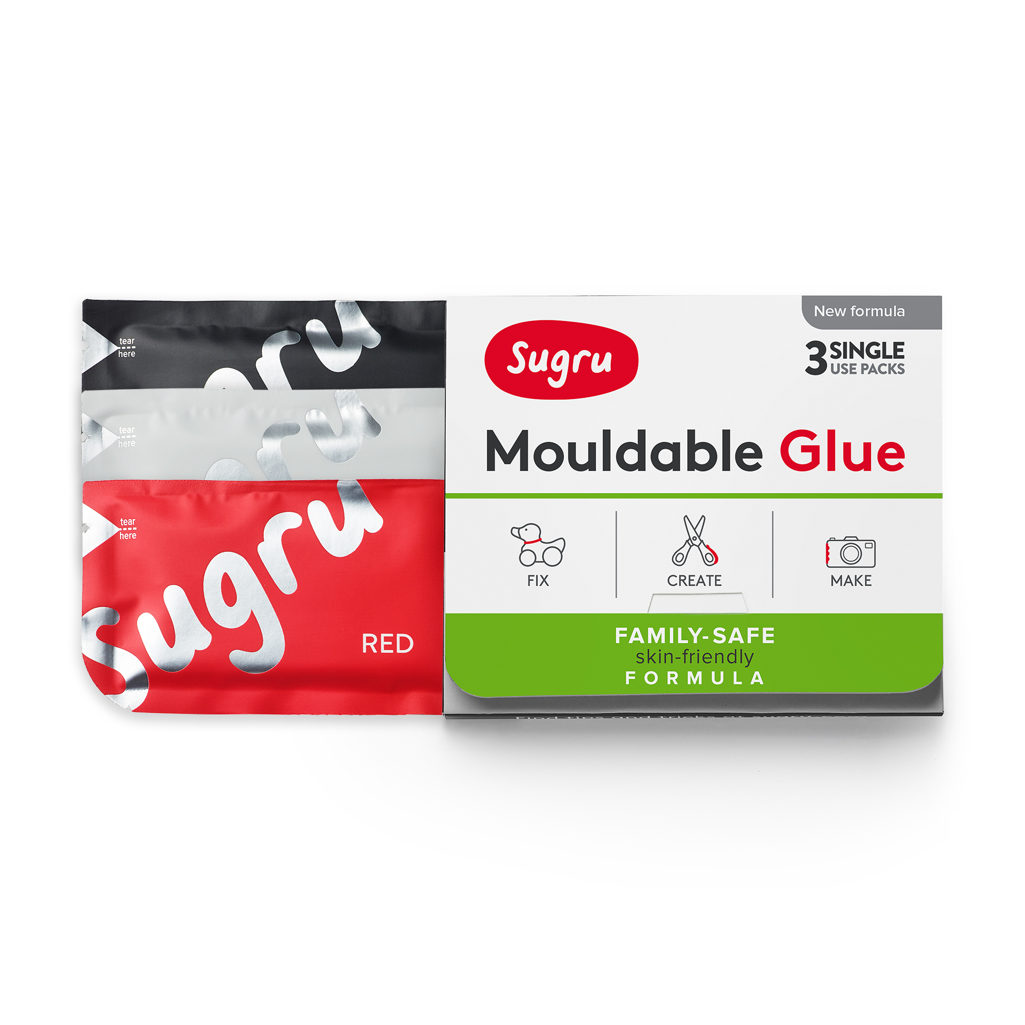 Sugru Mouldable Glue 3 Pack, Black