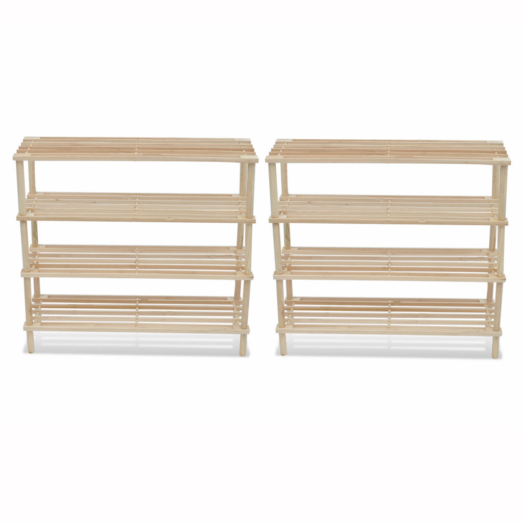 closed wooden shoe rack