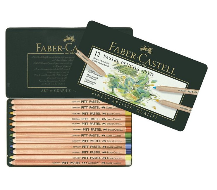 Faber-Castell - Pitt Pastel farveblyanter, tinæske med 12 stk (112112)