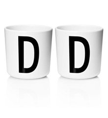 ​Design Letters - Personal Melamine Cup D - 2 pcs - White - (Bundle)