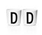 ​Design Letters - Personal Melamin Kop D - 2 stk - Hvid thumbnail-2