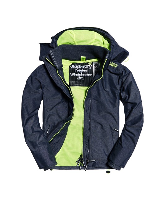 Superdry Technical Hooded Windcheater Jacket Navy Marl