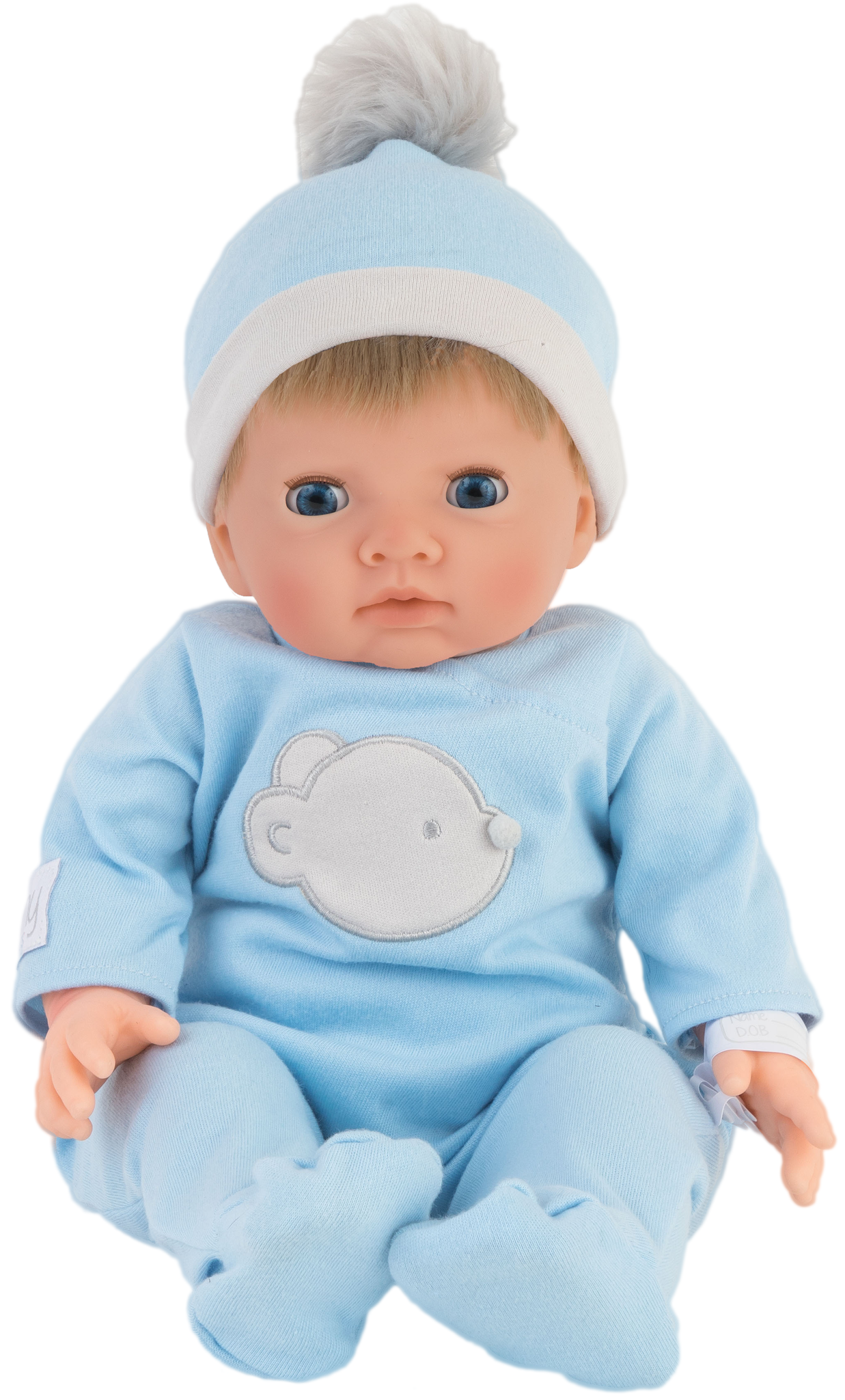 Tiny Treasure - Doll w/ Blond Hair & Blue Bear Outfit (30139)