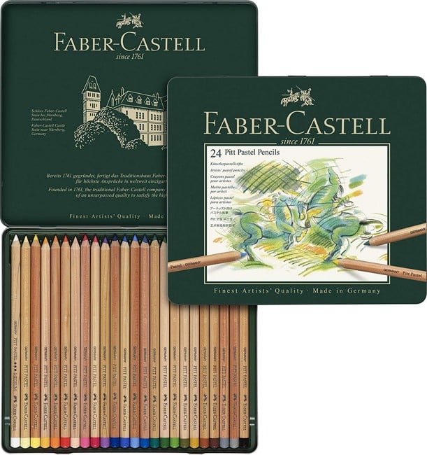 Faber-Castell - Colour pencil Pitt Pastel tin of 24 (112124)